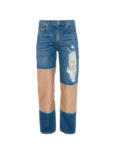 Mix Panel Distressed Denim Jeans Blue - JW ANDERSON - BALAAN 2