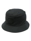 Logo Patch Bucket Hat Black - STONE ISLAND - BALAAN 2