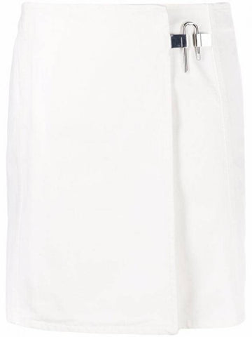 pin detail wrap A-line skirt white - GIVENCHY - BALAAN.
