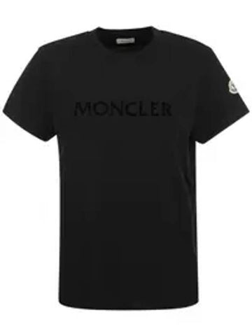 Logo Cotton Short Sleeve T-Shirt Black - MONCLER - BALAAN 1