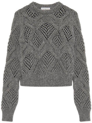 Sportmax Braided Sweater, Women's, Grey - MAX MARA SPORTMAX - BALAAN 1