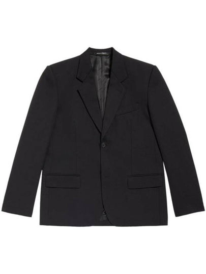 Single Breasted Wool Blazer Jacket Black - BALENCIAGA - BALAAN 2