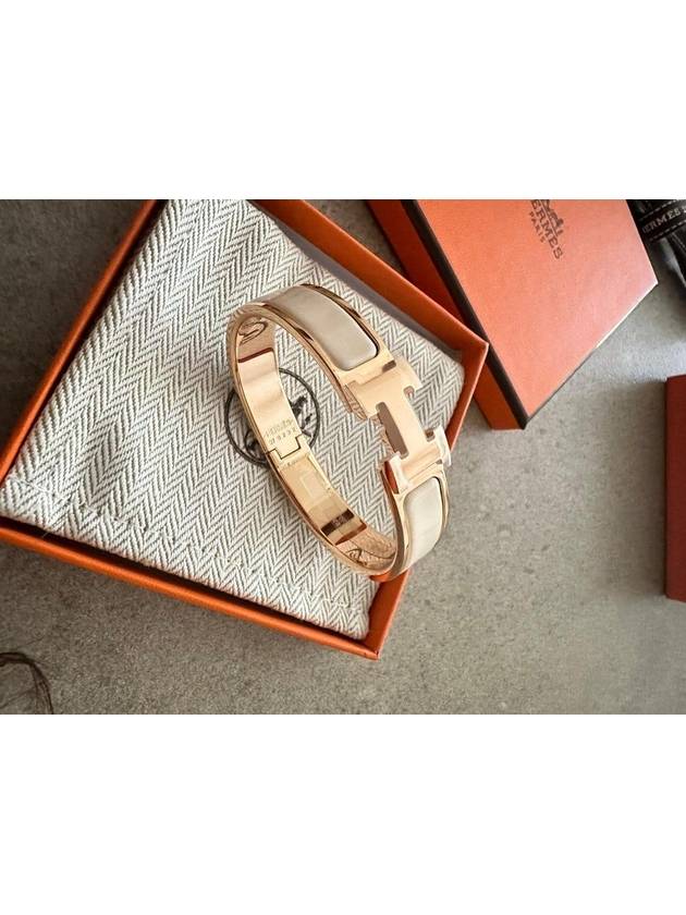 Click H Bracelet Rose Gold Cream - HERMES - BALAAN 3