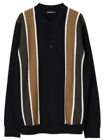 Men s Heden Striped Knit Polo Collar - J.LINDEBERG - BALAAN 1