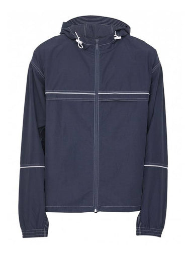 Nylon hooded zip up navy - THOM BROWNE - BALAAN 1