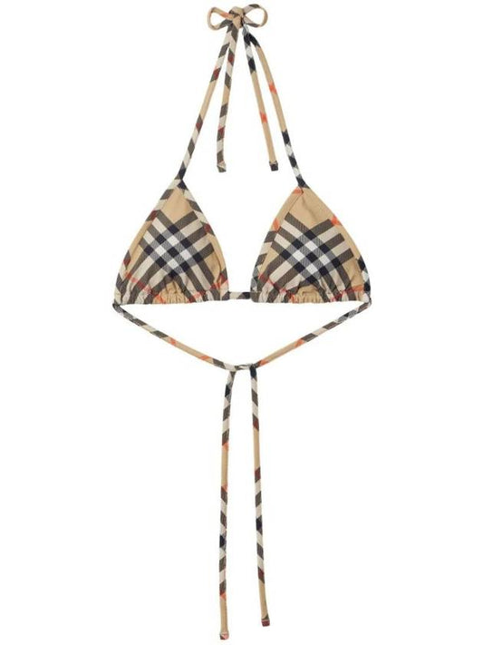 Check Pattern Bikini Top Beige - BURBERRY - BALAAN 1