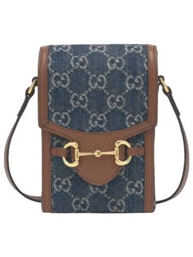 Mini Horsebit Cross Bag Blue Brown - GUCCI - BALAAN 1