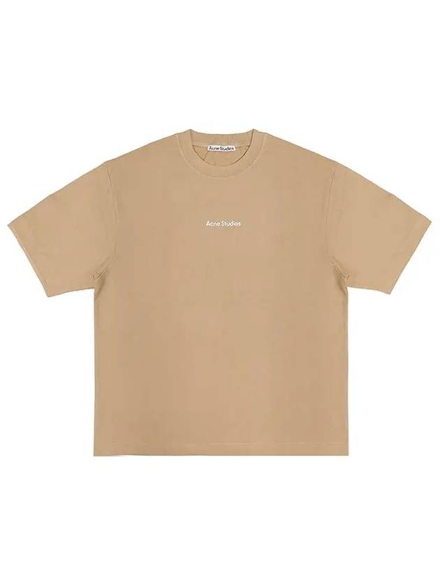 Stamp Logo Cotton Short Sleeve T-Shirt Beige - ACNE STUDIOS - BALAAN 3