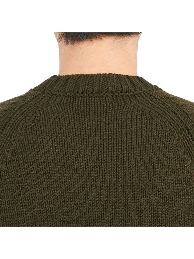 Men’s Merino Wool Knit Top Khaki - TEN C - BALAAN 8