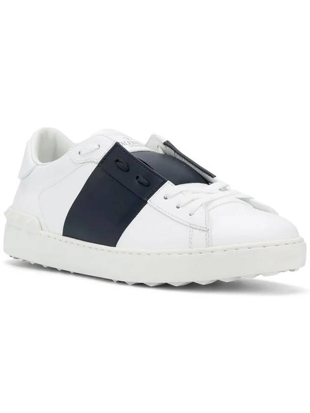 Men's Hidden Strap Rockstud Color Contrast Sneakers White Navy - VALENTINO - BALAAN 5