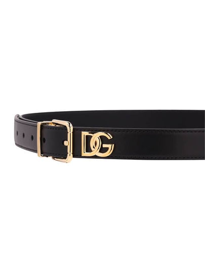 LEATHER BELT WITH DG PLATE - DOLCE&GABBANA - BALAAN 2