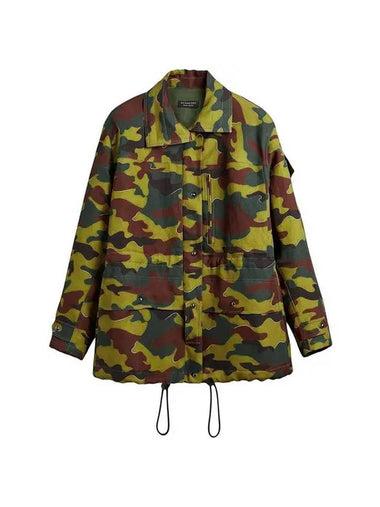 Women's Boyfriend Fit Camouflage Print Jacket Green - BURBERRY - BALAAN 1