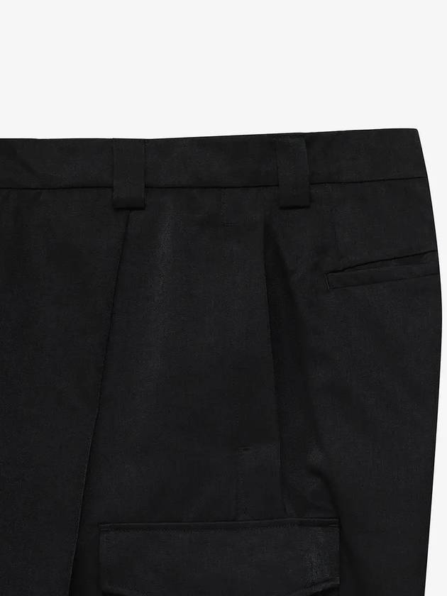 Cotton Pleated Pocket Wide Pants Black - NOIRER - BALAAN 6