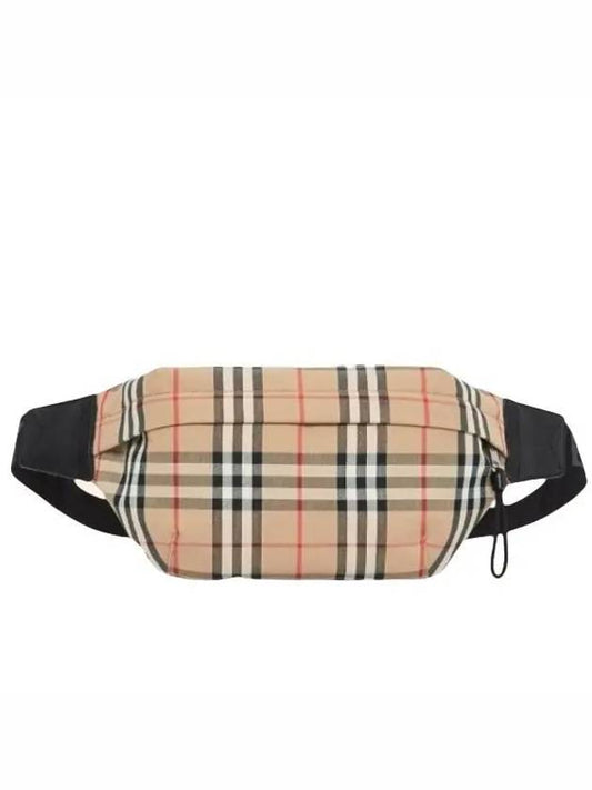 Medium Vintage Check Bonded Cotton Belt Bag Beige - BURBERRY - BALAAN 2