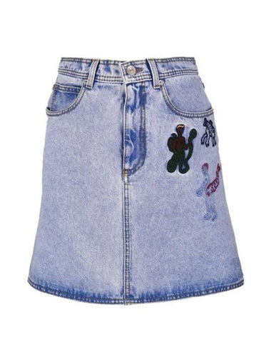 Denim Short A-Line Skirt Blue - MARNI - BALAAN 1