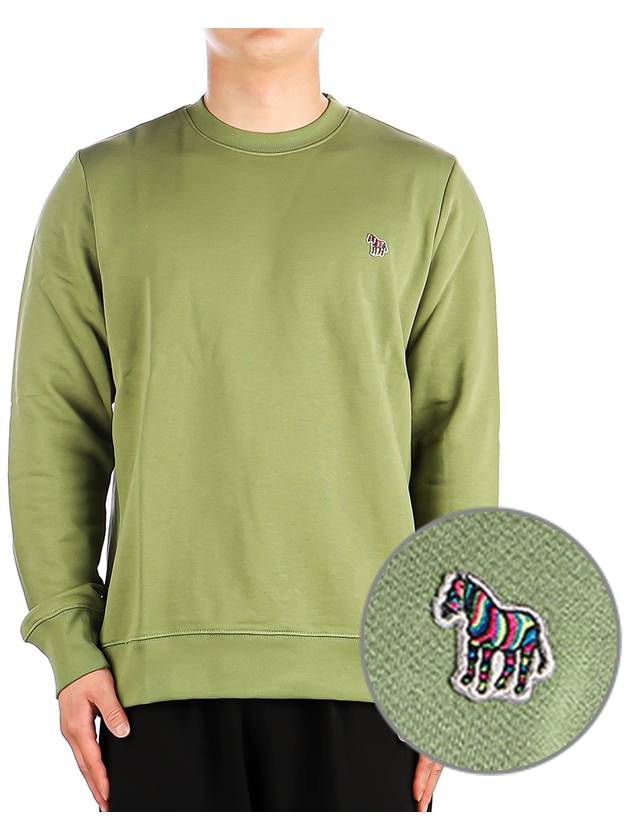 Zebra Logo Cotton Sweatshirt Green - PAUL SMITH - BALAAN 2