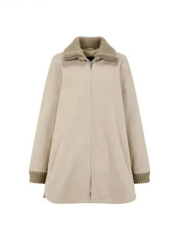 Women s Rib Tissue Point Zip Up Coat Beige 271536 - EMPORIO ARMANI - BALAAN 1