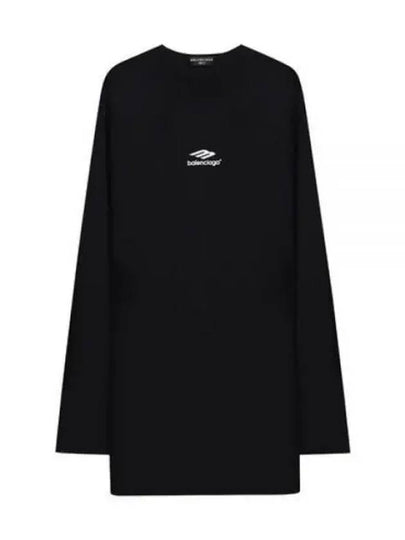 Icon Flat Long Sleeve T-Shirt Black - BALENCIAGA - BALAAN 2