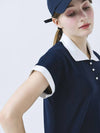 Doyou Know MC Women s Cotton Pique Lace Decoration Navy Short Sleeve T Shirt DO3242TS005 1 - DOYOUKNOWMC GOLF WEAR - BALAAN 5