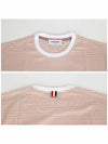 Striped Pocket Cotton Oversized Short Sleeve T-Shirt Orange - THOM BROWNE - BALAAN 6