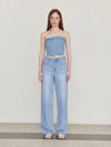 Louis bustier denim top light blue - LESEIZIEME - BALAAN 4