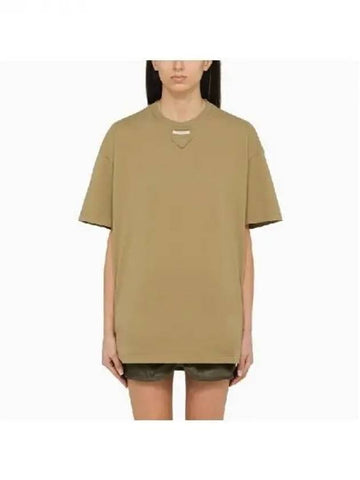 Triangle logo patch short sleeve t shirt 271893 - PRADA - BALAAN 1