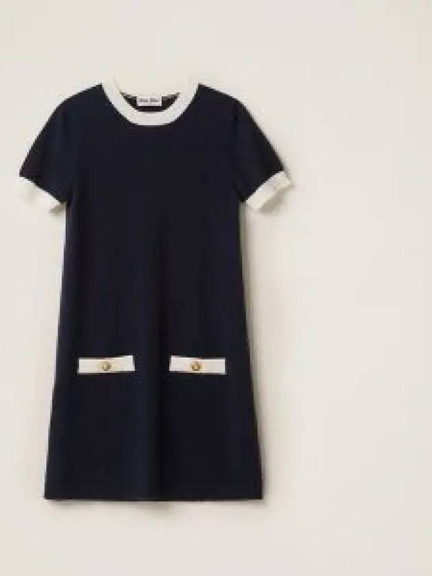 Cashmere mini dress navy MMA761F0008 975292 - MIU MIU - BALAAN 1