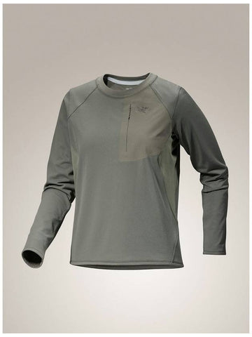 Delta Logo Crew Neck Long Sleeve T-Shirt Grey - ARC'TERYX - BALAAN 1