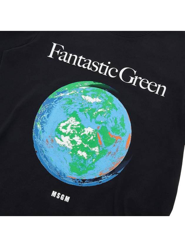 Fantastic Green Logo Short Sleeve T-Shirt Black - MSGM - BALAAN 7