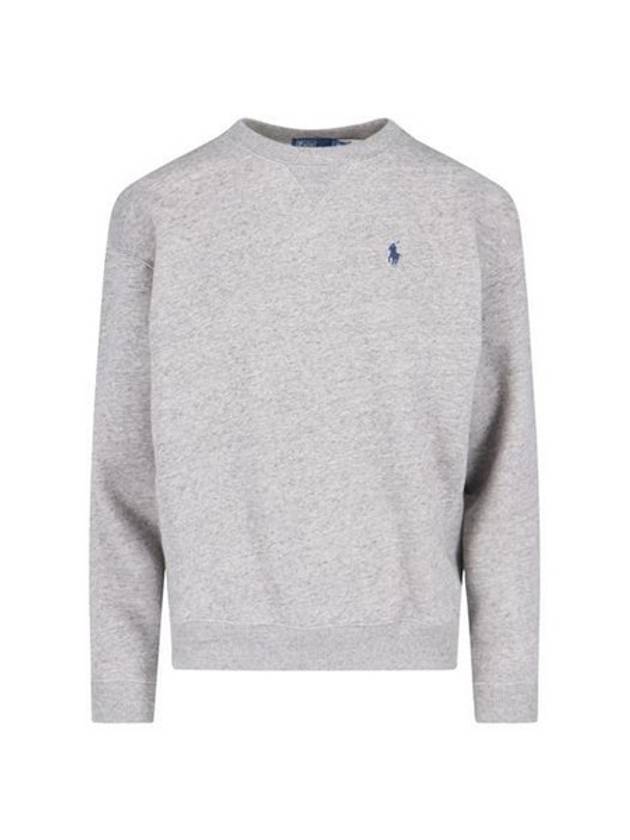 Embroidered Logo Cotton Sweatshirt Grey - POLO RALPH LAUREN - BALAAN 2