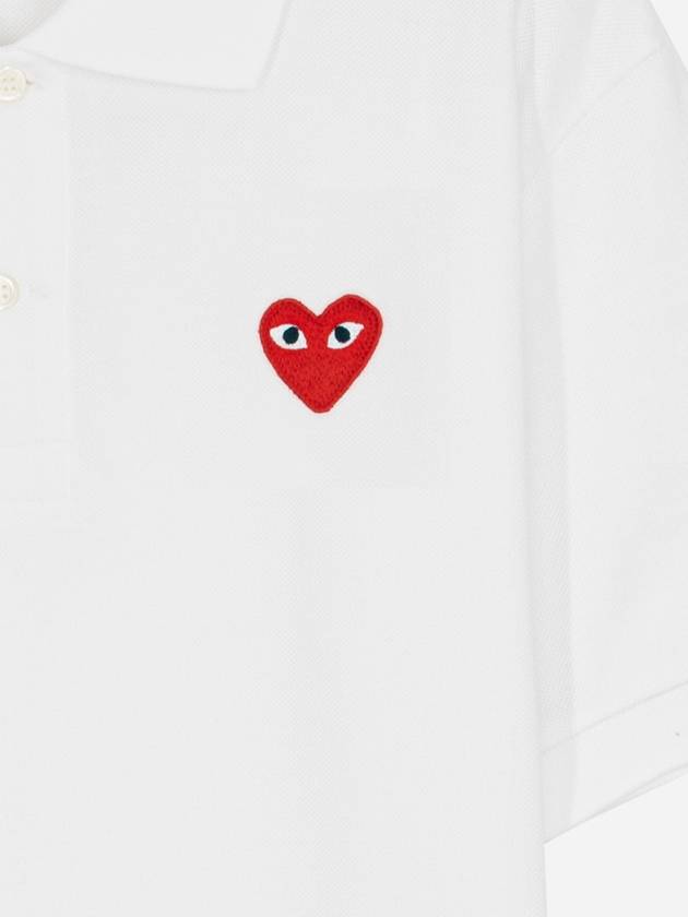 Red Heart Wappen Polo Shirt P1 T006 5 White - COMME DES GARCONS - BALAAN 5