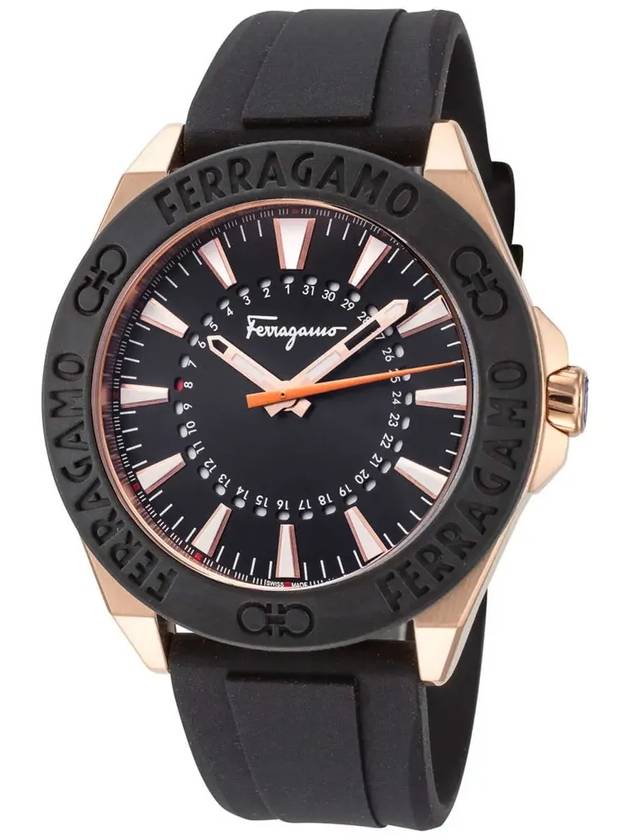 Ferragamo SFMQ00322 Men s Rubber Quartz 43mm - SALVATORE FERRAGAMO - BALAAN 4