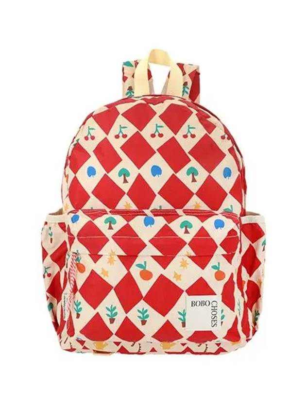 Bag B224AI016 991 Harlequin Cherry Diamond Kids Backpack - BOBO CHOSES - BALAAN 1