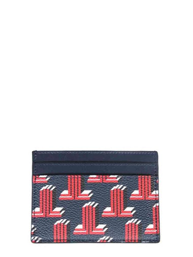 3D Logo Print Card Wallet Navy - LANVIN - BALAAN 1