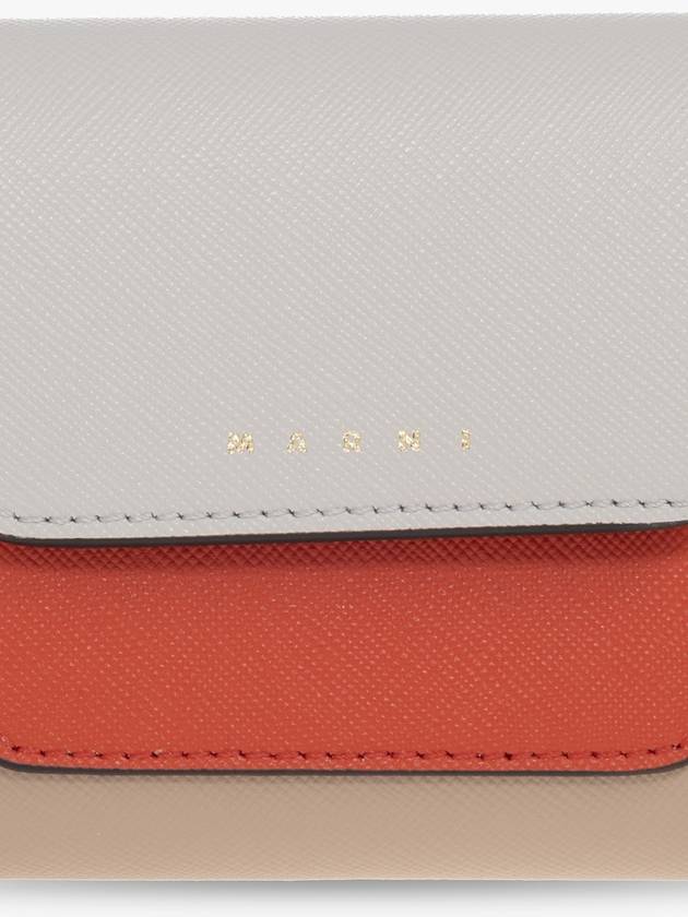 Saffiano Tri-Fold Half Wallet Grey - MARNI - BALAAN 6