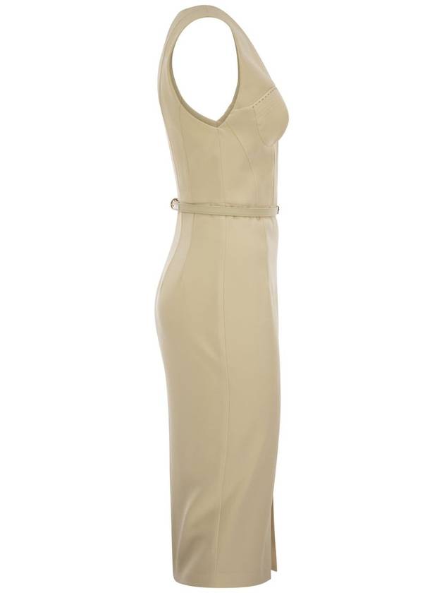 Crepe bustier dress with contrasting topstitching - ELISABETTA FRANCHI - BALAAN 3