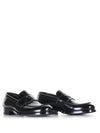 Men's Triangle Logo Leather Loafers Black - PRADA - BALAAN 3