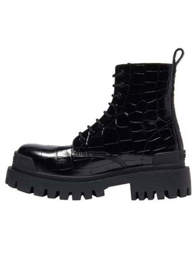 Strike Crocodile Embossed Walker Boots Black - BALENCIAGA - BALAAN 2