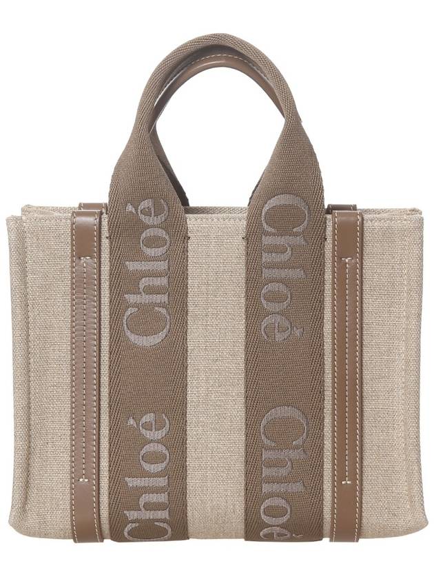 Woody Logo Small Tote Bag Dark Nut - CHLOE - BALAAN 4