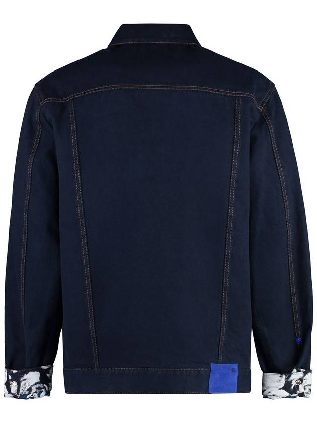 Logo Patch Denim Jacket Navy - BURBERRY - BALAAN 3