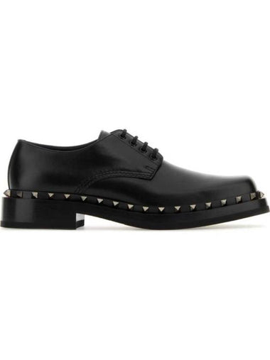 Leather Lace-Up Derby Black - VALENTINO - BALAAN 1