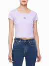 JEANS Women s Lilac Cooling Logo Baby T Shirt J223905 VFR - CALVIN KLEIN - BALAAN 2