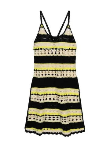 Crochet Cover Up Slip Dress Golden Kiwi One Piece - GANNI - BALAAN 1