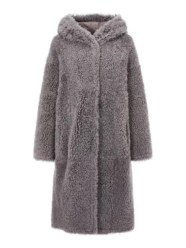 Women s Side Slit Shearling Coat Dark Brown - EMPORIO ARMANI - BALAAN 1