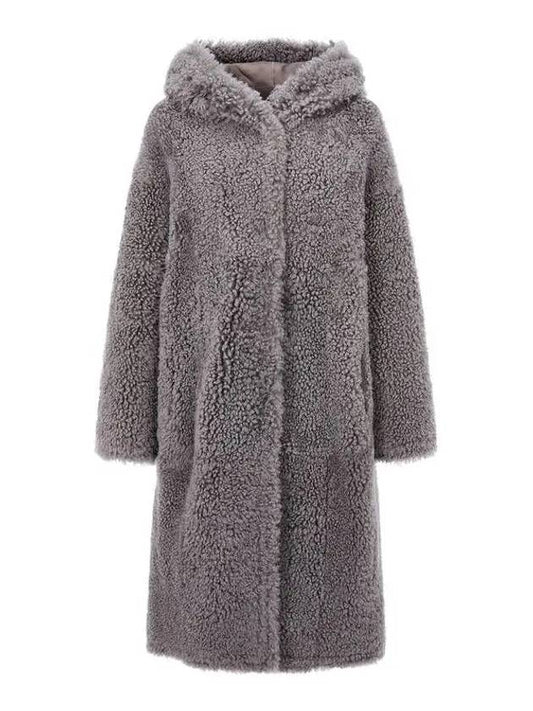 Women s Side Slit Shearling Coat Dark Brown - EMPORIO ARMANI - BALAAN 1