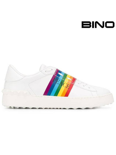 Women's Rainbow Color Open Low Top Sneakers White - VALENTINO - BALAAN 2