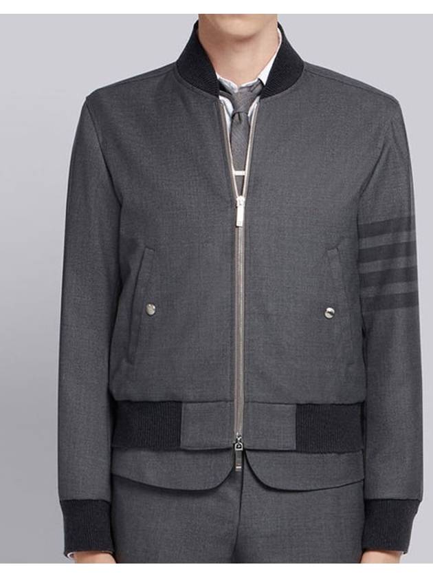 Diagonal armband bomber jacket MJO030A - THOM BROWNE - BALAAN 7