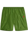 Heart Logo Swim Shorts Green - AMI - BALAAN 1