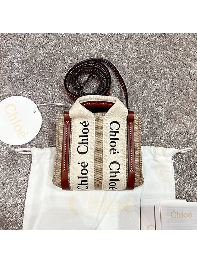 Nano Woody Tote Bag White Brown - CHLOE - BALAAN 3