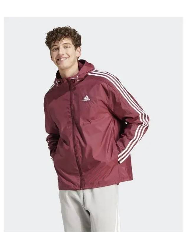 adidas M 3S Woven Windbreaker Burgundy IS1335 - ADIDAS - BALAAN 1